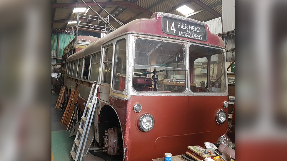 The trolley today, under renovation